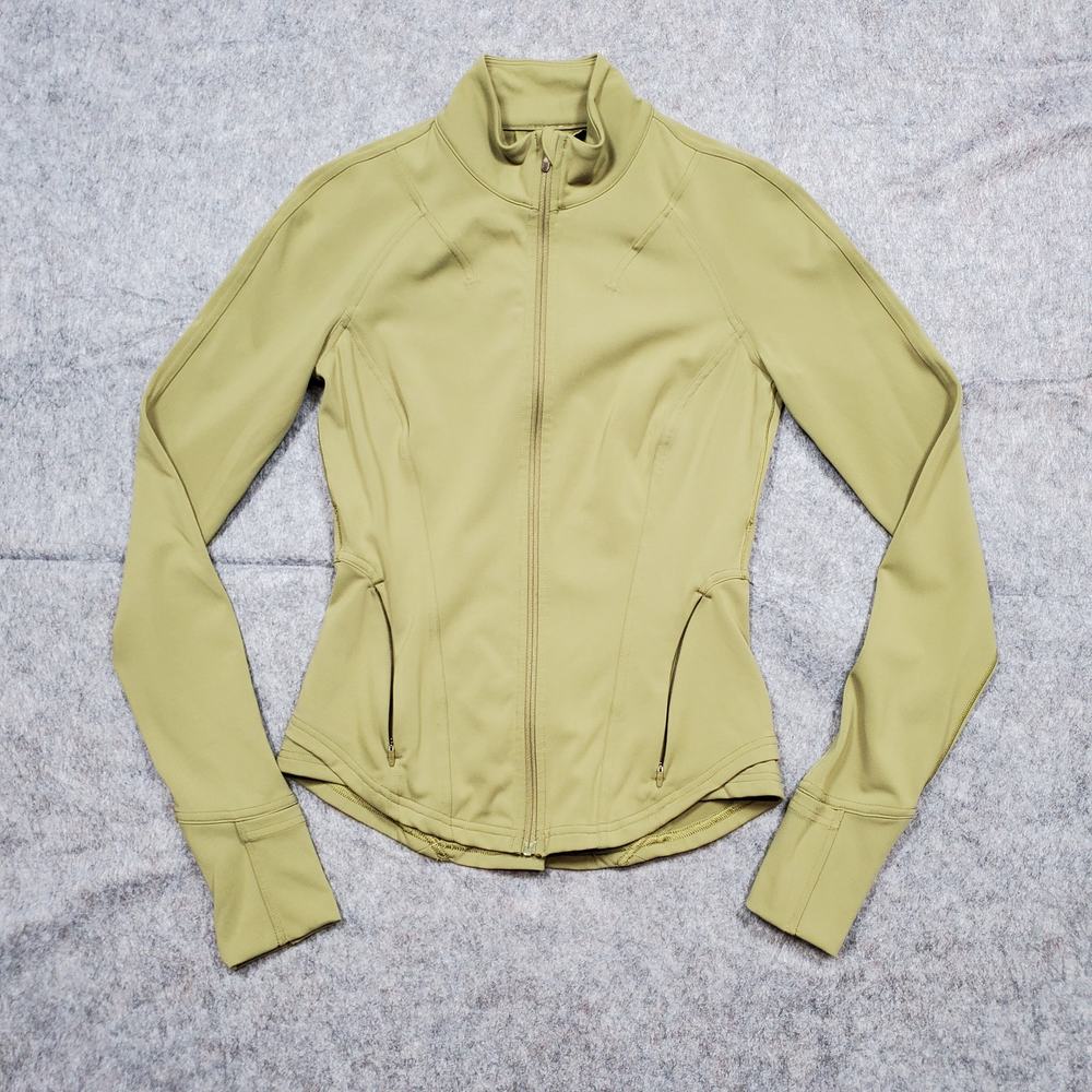 Lululemon Jacket Womens 4 InStill Bronze Green Full Zip Fitted Athleisure Run